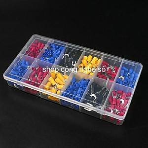 Đầu cos dây điện tròn có phủ nhựa-1250 đầu cos đựng trong hộp nhựa tiện dụng