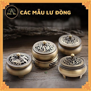 Lư đốt trầm hương bằng đồng tặng kèm 45 trầm nụ