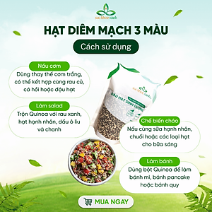 Hạt Diêm mạch (Quinoa) 3 màu nhập khẩu từ Peru