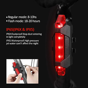 Đèn đuôi xe đạp cảnh báo ban đêm sạc USB đạp xe không thấm nước - đèn chiếu hậu xe đạp, đèn cảnh báo nhấp nháy, Đèn hậu xe đạp thể thao loại mới cao cấp,đèn xe đạp hậu led gắn sau xe cảnh báo an toàn có thể sạc lại - Hàng Chính hãng dododios