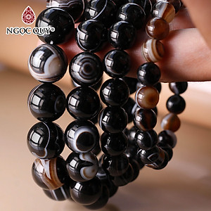 Vòng tay đá mã não mắt rồng mệnh thủy, mộc - Ngọc Quý Gemstones