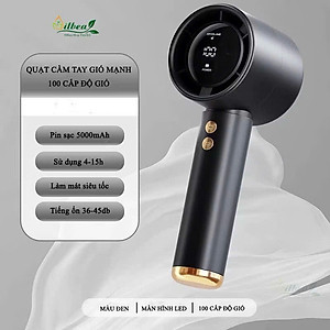 Quạt Tích Điện Mini Cầm Tay 638 – Màn Hình LED, 100 Tốc Độ Gió, Pin 4000mAh Siêu Mát - HÀNG CHÍNH HÃNG MINIIN