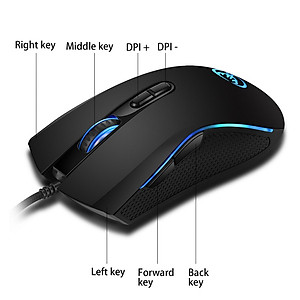 Chuột LED RGB 3200 DPI Gaming Mouse A868 chống mỏi cổ tay cho máy tính laptop hàng nhập khẩu
