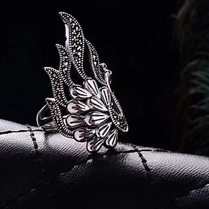 NHẪN CHIM CÔNG - KHỔNG TƯỚC MẠ BẠC - BIỂU TƯỢNG QUYẾN RŨ , QUYỀN LỰC