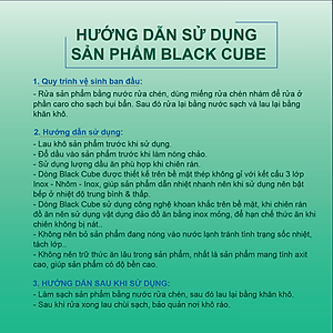Chảo rán đáy từ chống dính 3 lớp đúc liền Kims Cook Blackcube siêu bền , cào không xước , tặng 10 muỗng ăn