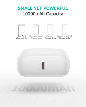 Pin sạc dự phòng Aukey PB-N83S 20W PD 10.000mAh, hàng chính hãng