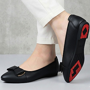 Giày Nữ Búp Bê Đế Bệt HÀ NAM Da Bò Thật Thời Trang Cao Cấp 2cm GBBN2038