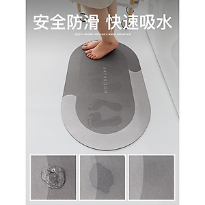 Thảm Lau Chân Nhà Tắm Đa Năng Chất Liệu Chống Trơn Trượt Cao Cấp 4 Lớp Thấm Hút Tốt 40x60cm Loại 1 - Hàng Chính Hãng -( Màu Và Chữ Ngẫu Nhiên)