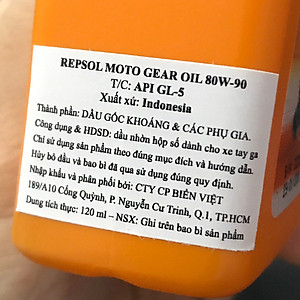 Nhớt Hộp Số Repsol Moto Gear Oil 80w90 – 120ml