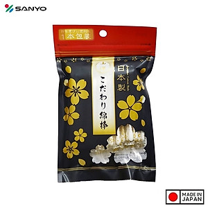 Tăm bông ngoáy tai kháng khuẩn mềm Sanyo Nhật Bản - Made in Japan