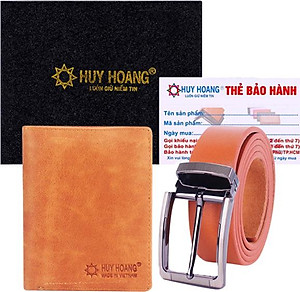 Bộ Ví & Thắt Lưng Nam Da Bò Huy Hoàng HT2107-HT4119 (23 x 11,5 cm) - Da Bò