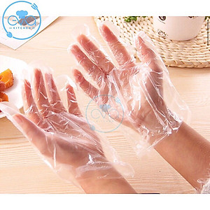 Hộp 100 bao tay nilon dùng chế biến thực phẩm an toàn vệ sinh tặng 2 zipper 10cm