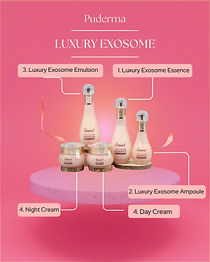 Bộ Kem Dưỡng Da Cao Cấp Ngày và Đêm Luxury Exosome Puderma, phiên bản nâng cấp từ Kem Xóa NÁM WHITE JADE PUDERMA 50ml: làm mờ vết thâm sạm, nám, tàn nhang giúp làn da trắng sáng, căng bóng, nâng cơ săn chắc và đẩy lùi quá trình lão hoá