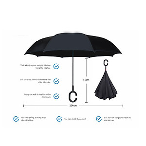 Ô gấp ngược cờ Việt Nam tiện dụng và cao cấp dùng cho ô tô DC-MN01 - Có 3 màu lựa chọn Hàng Loại 1