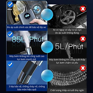 Máy bơm pin Kachi MK374 - Bơm xăm lốp ô tô, xe máy, xe đạp, phao, bóng