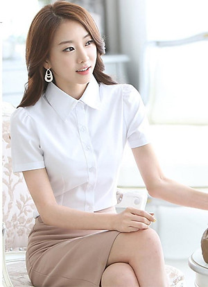 Áo Sơ mi nữ tay ngắn đơn giản sm25