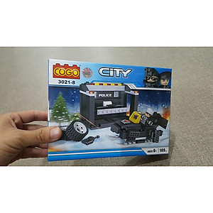 COGO - CITY - 3021 COMBO 8 HỘP Mô Hình Lắp Ráp Xe Cảnh Sát
