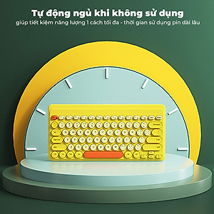 Bàn phím không dây HXSJ K610 VIP Bluetooth giảm ồn, gọn nhẹ dễ mang đi, phù hợp PC/ Laptop/ Điện thoại/Máy tính bảng- Hàng chính hãng