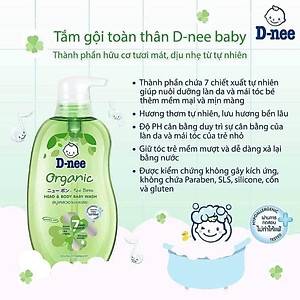 Dung Dịch Tắm Gội Toàn Thân Cho Bé Dưới 3 Tuổi D-nee Oganic - Tem phụ Công ty Đại Thịnh