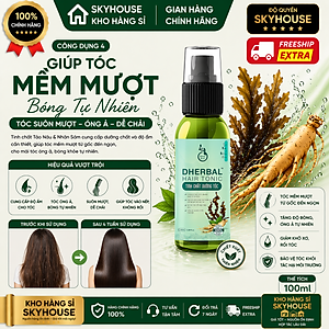 Tinh chất dưỡng tóc thảo dược thiên nhiên chiết xuất tảo nâu nhân sâm độc quyền DHERBAL chai 100ml tinh chất mọc tóc chính hãng