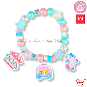 Đồ chơi vòng tay charm chính hãng TOI - Vòng tay thủ công cho bé gái DIY 3 chủ đề bé tự xỏ dây luồn hạt