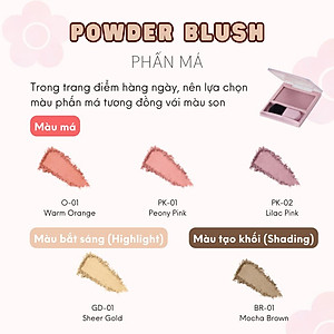 Phấn Má Hồng Daisy Doll By Mary Quant Nhật Bản Siêu Mịn Màu O-01 Warm Orange Hộp Kèm Cọ 8.3g