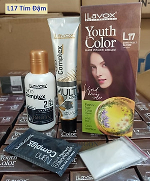 (Tím Đậm) Kem Nhuộm Tóc Màu Thời Trang Lavox Youth&Color L17 - Dark Violet Blonde