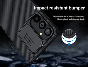 Ốp lưng cho Samsung Galaxy S23 FE bảo vệ camera chống sốc hiệu Nillkin Camshield có khung & nắp đậy bảo vệ Camera - Hàng nhập khẩu
