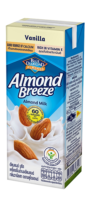 Blue Diamond - Thùng Sữa Hạt Hạnh Nhân ALMOND BREEZE vị Vanilla 180ml x 24 Hộp