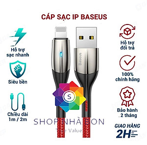 Cáp sạc iphone Baseus Horizontal sạc nhanh 2.4A và dây sạc truyền dữ liệu tốc độ cao bọc dù cho iP / iPad - hàng chính hãng