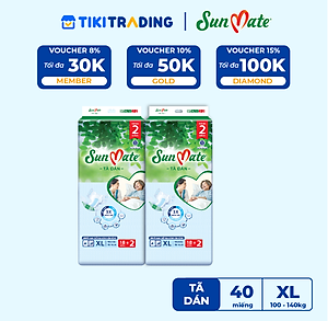 [Mẫu mới] Combo 2 Tã dán người lớn SunMate XA2 mới size XL-18+2 miếng