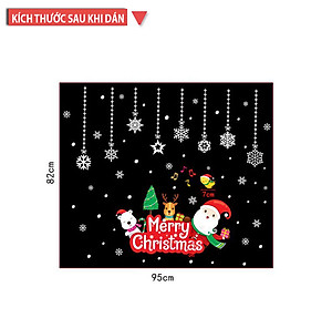 Sticker Decal tráng trí giáng sinh phù hợp trang trí shop, cửa hàng