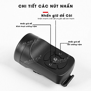 Còi Chuông Xe đạp EH-03 120dB sạc USB có chế độ chống trộm, 4 âm thanh điều chỉnh dung lượng 200mAh pin chờ 180 ngày - Mai Lee