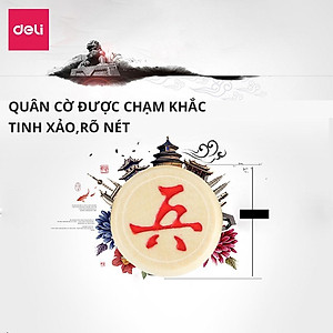 Bàn cờ tướng Deli bằng giấy kèm quân cờ nhựa giúp phát triển trí tuệ - 9565