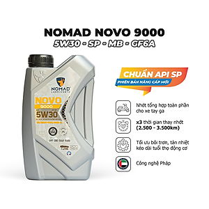 Nhớt Xe Tay Ga Tổng Hợp Toàn Phần Cao Cấp NOMAD 5W30 SP Chai 1L TẶNG Nhớt Hộp Số Xe Ga BCP 120ML, Hàng Nhập Khẩu Chính Hãng
