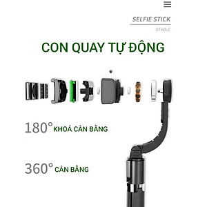 Gậy Chống Rung Gimbal Stabilizer L08 - Có 3 Chân Đỡ - Nút Bấm Bluetooh Hàng Cao Cấp - Hàng Nhập Khẩu