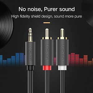Cáp Audio 3.5mm to AV hoa sen (RCA) dài 1M Ugreen 10772 - Hàng Chính Hãng