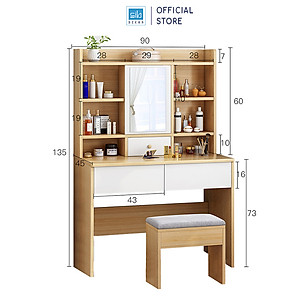 Bàn Trang Điểm, Làm Việc Đa Năng Hiện Đại Cỡ Lớn Thương Hiệu SIB Decor (Tặng Kèm Ghế) BTD11