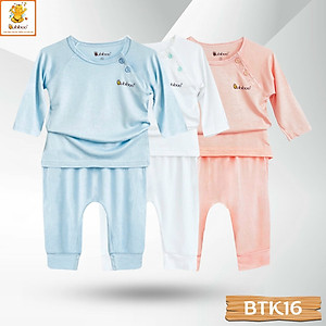 Bộ sơ sinh dài tay cài vai xéo visco cao cấp BKT14
