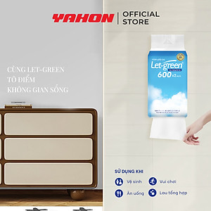 Combo Bao Khăn Giấy Lụa Treo Tường Rút Kéo LET-GREEN, 600 Tờ/Bao
