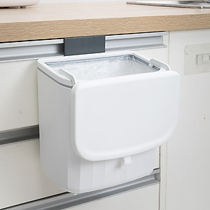 Thùng Rác Treo Tủ Bếp Có Nắp Đậy Thông Minh, Thùng Rác Treo Tường Dán Tường Có Thanh Treo Cửa Tủ Bếp FEIDASH - Hàng Chính Hãng