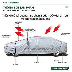 [Vải Dù Oxford] Bạt Phủ Xe Ô Tô 4, 5 Chỗ, 7 Chỗ Cách Nhiệt Che Nắng Mưa - Bạt Trùm Xe Hơi CCAR Cao Cấp - Ccar Vietnam