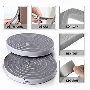 Ron Chặn Khe Cửa, Xốp Chặn Khe Cửa, Ngăn Gió, Bụi, Côn Trùng, Cách Âm, Mút Dán Khe Cửa