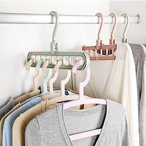 Combo 10 móc treo quần áo đa năng 9 lỗ tiện dụng