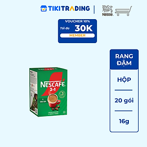 Cà phê hoà tan NESCAFÉ 3IN1 VỊ RANG ĐẬM - công thức cải tiến (hộp 20 gói x 16g)