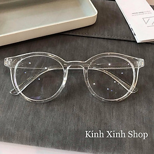 Kính Mắt Chống Ánh Sáng Xanh Mắt Tròn Trong Suốt