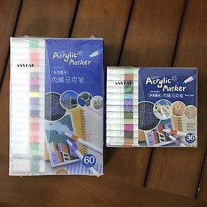 Bút Màu Acrylic Marker 12/24/36/48/60 Cao Cấp Màu Sắc Tươi Sáng, Bút Lông Màu - Hàng Nhập Khẩu
