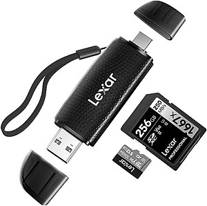 Đầu đọc thẻ nhớ Lexar RW310X Dual-Slot SD / MicroSD USB 3.2 Type-C và Type-A, tốc độ đọc 170Mb/s - Hàng chính hãng BH 12 tháng