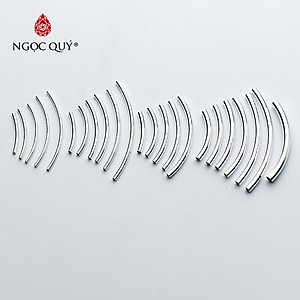 Charm bạc hình ống trơn dài - Ngọc Quý Gemstones