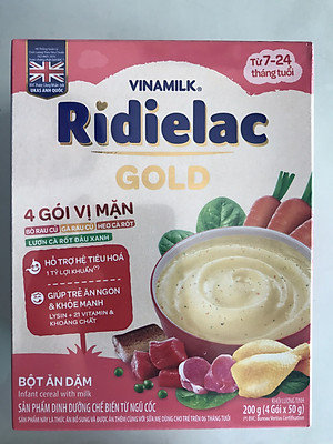 COMBO 2 HỘP BỘT ĂN DẶM RIDIELAC GOLD 4 VỊ MẶN - HỘP GIẤY 200G